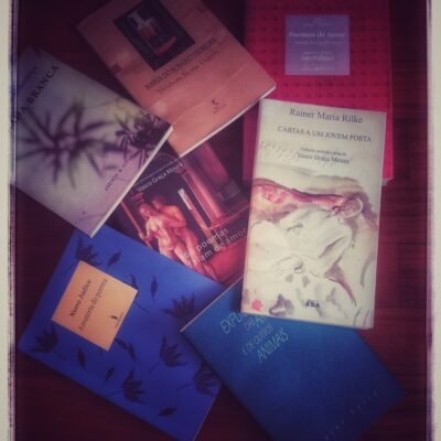 We can see 7 poetry books - all of them written by portuguese poets, excepto one - Rainer Maria Rilke